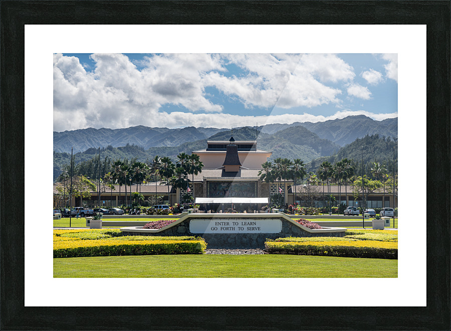 Entrance to Brigham Young University Hawaii Frame print