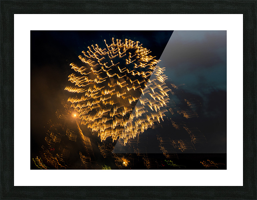 Abstract fireworks over Pittsburgh  Framed Print Print
