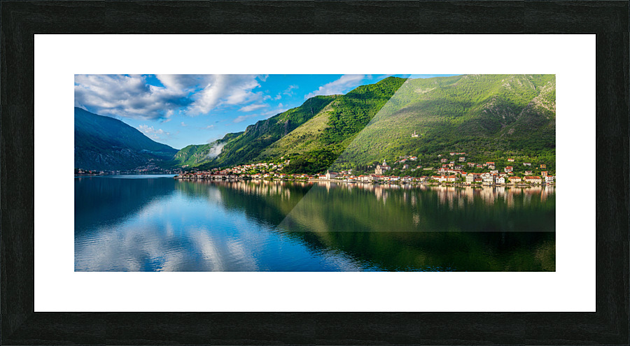 Town of Prcanj on the Bay of Kotor in Montenegro  Framed Print Print