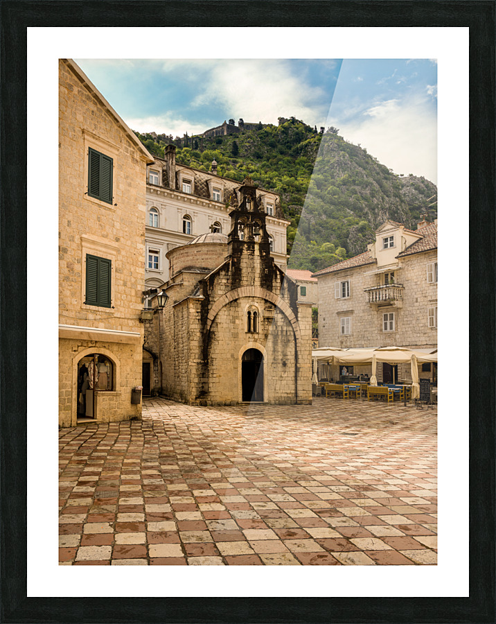 Narrow streets in Kotor in Montenegro  Framed Print Print
