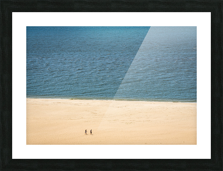 Single couple on wide beach at Cape May Point Frame print