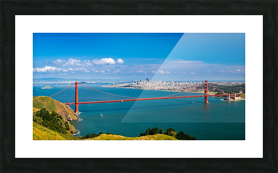 The Golden Gate Bridge and San Francisco  Framed Print Print