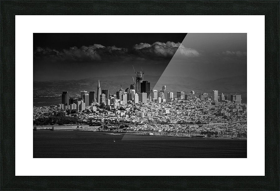 Moody Black and White photo of San Francisco Frame print
