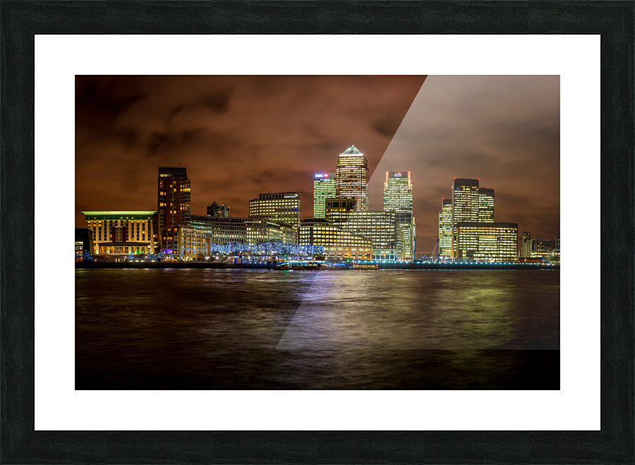 Skyline of Canary Wharf in London Picture Frame print