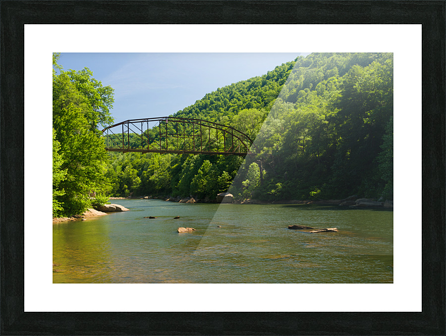 View of Jenkinsburg Bridge over Cheat River Picture Frame print