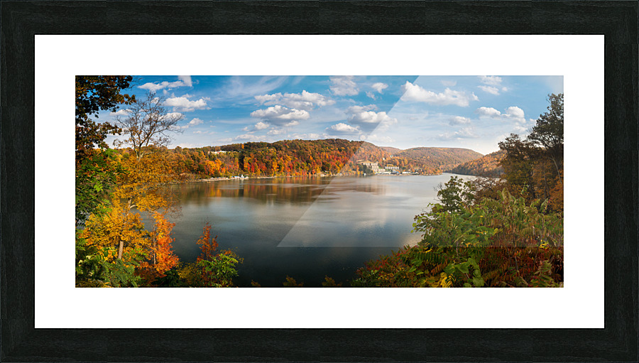 Fall colors on Cheat Lake Morgantown  Framed Print Print
