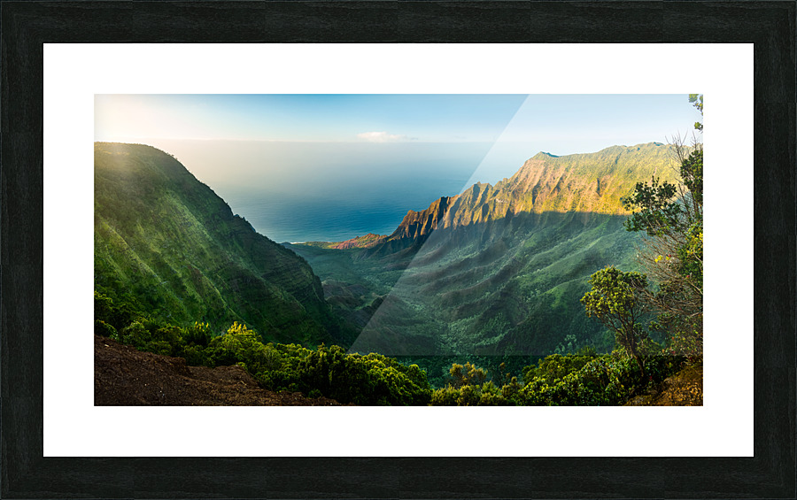 Panoramic view of Kalalau valley Kauai  Framed Print Print