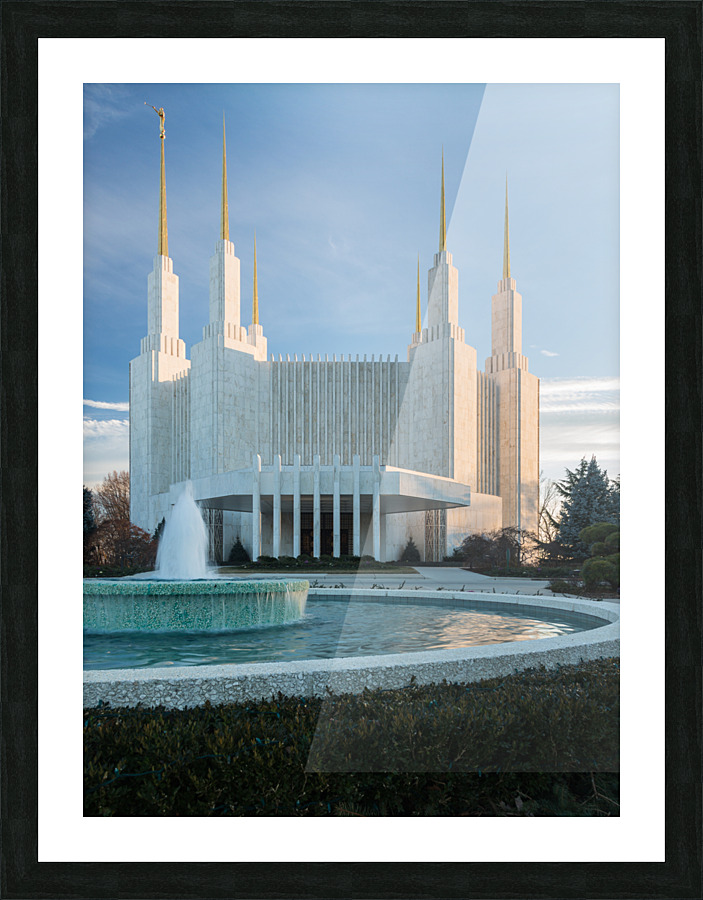 Mormon temple in Washington DC in late winter  Framed Print Print