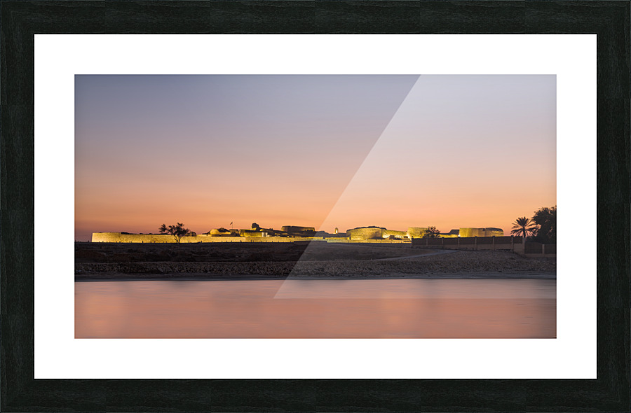 Old Bahrain Fort at Seef at sunset  Framed Print Print