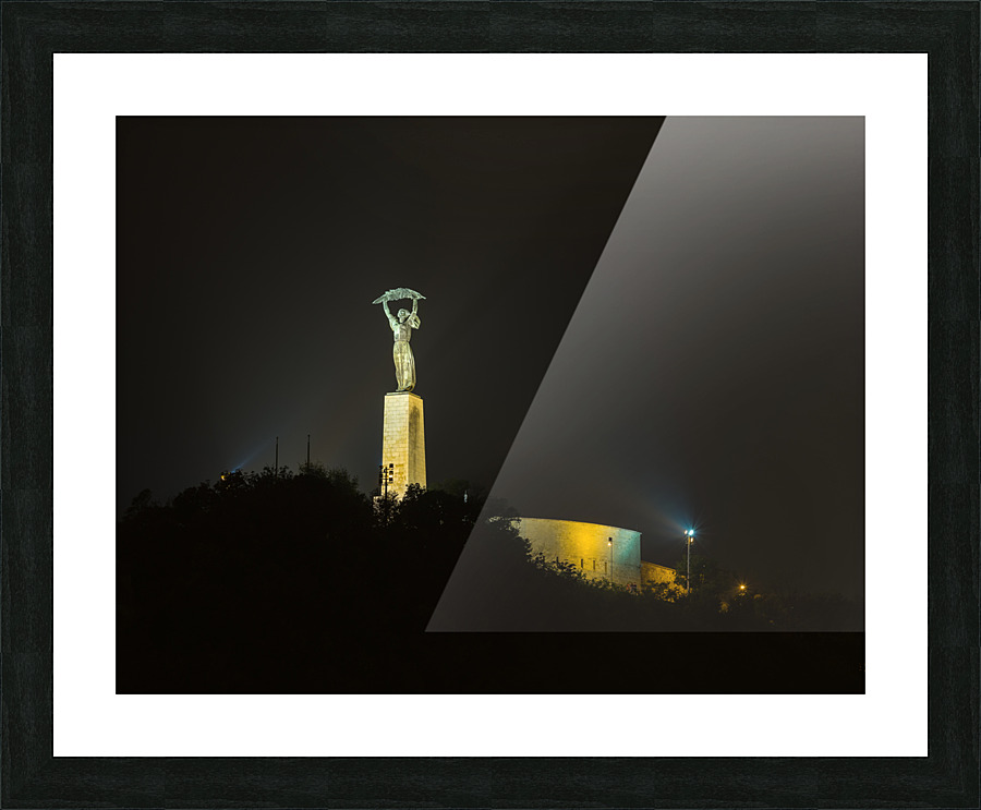 Freedom Statue at night in Budapest  Framed Print Print