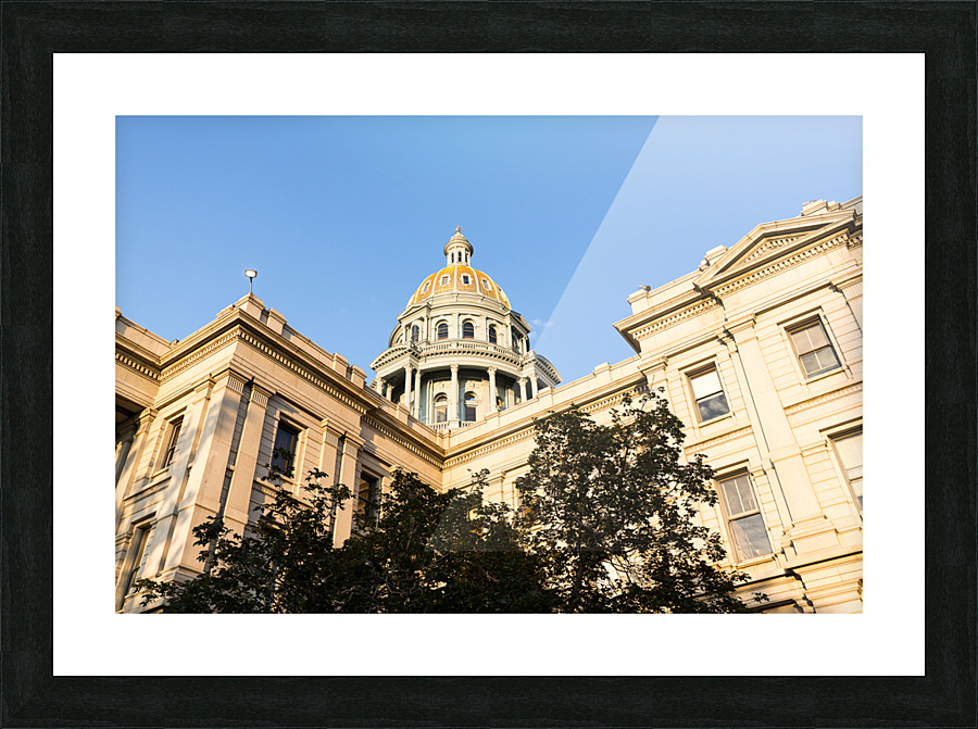 Gold covered dome of State Capitol Denver Frame print