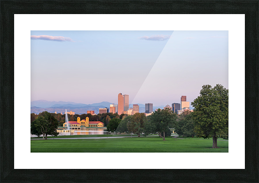 Skyline of Denver at dawn Picture Frame print