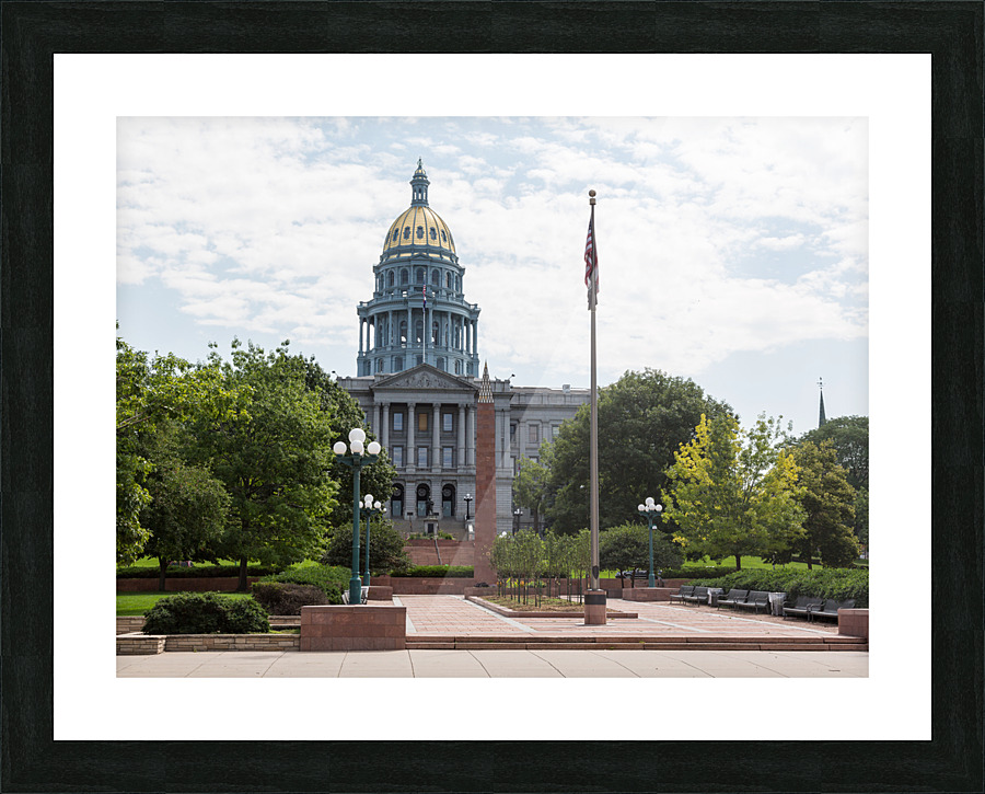 Steps to entrance of State Capitol Denver Frame print