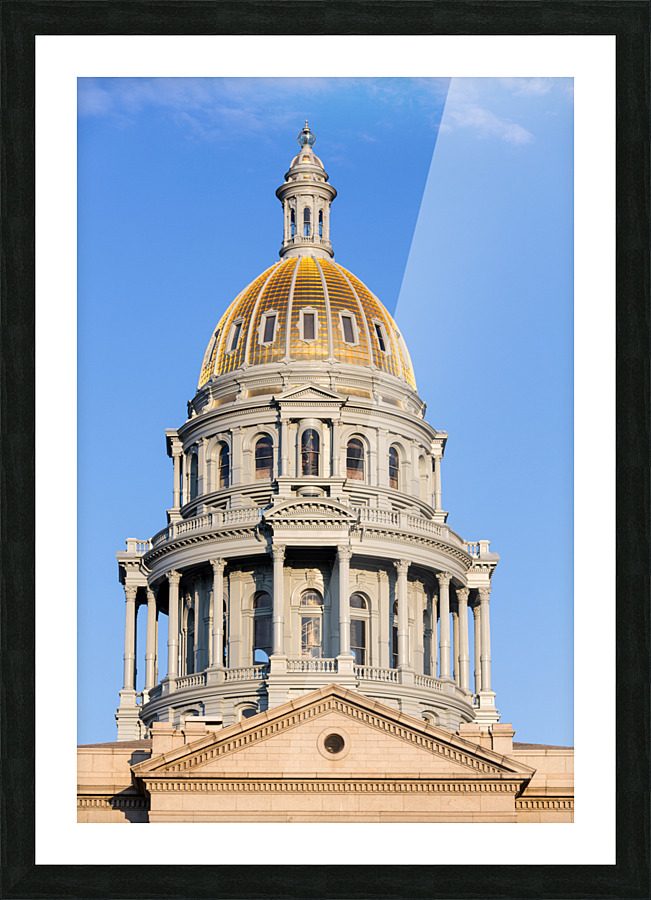 Gold covered dome of State Capitol Denver Frame print
