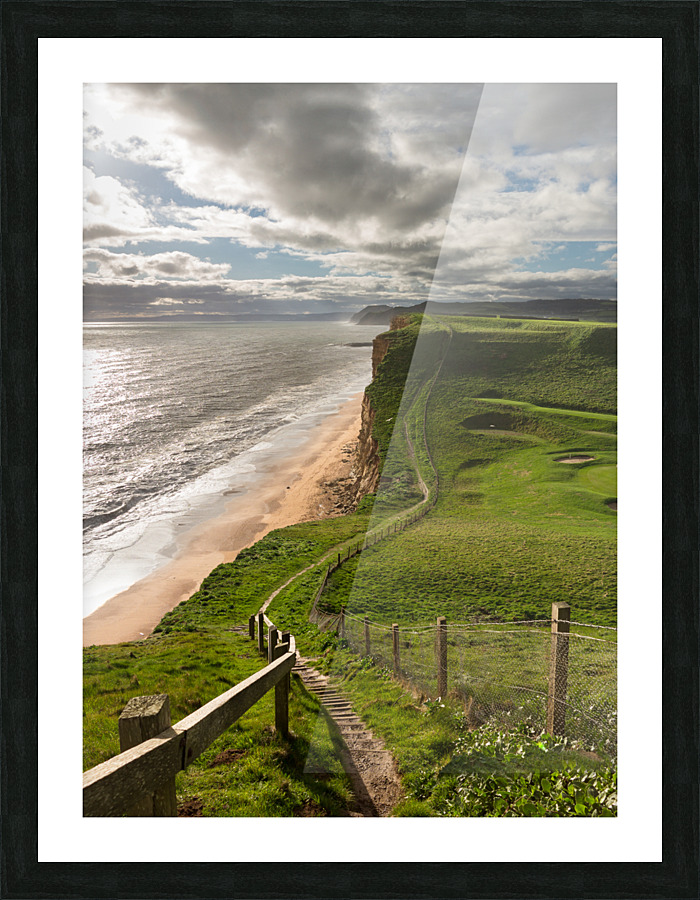Path on cliffs at West Bay Dorset in UK  Framed Print Print