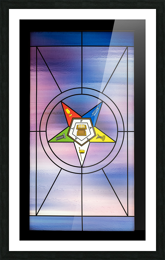 Stained glass window for the order of the Eastern Star  Framed Print Print