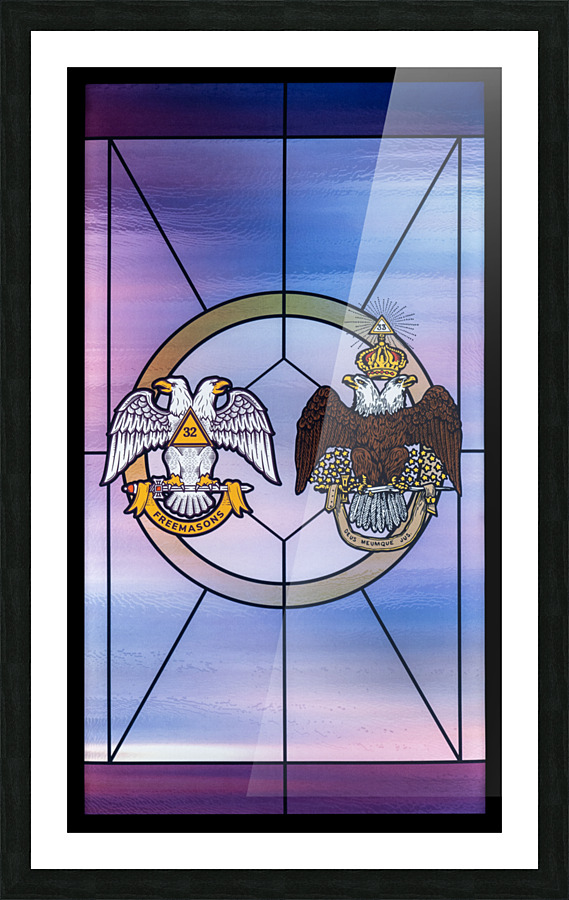 Stained glass window for the order of the Scottish Rite  Framed Print Print