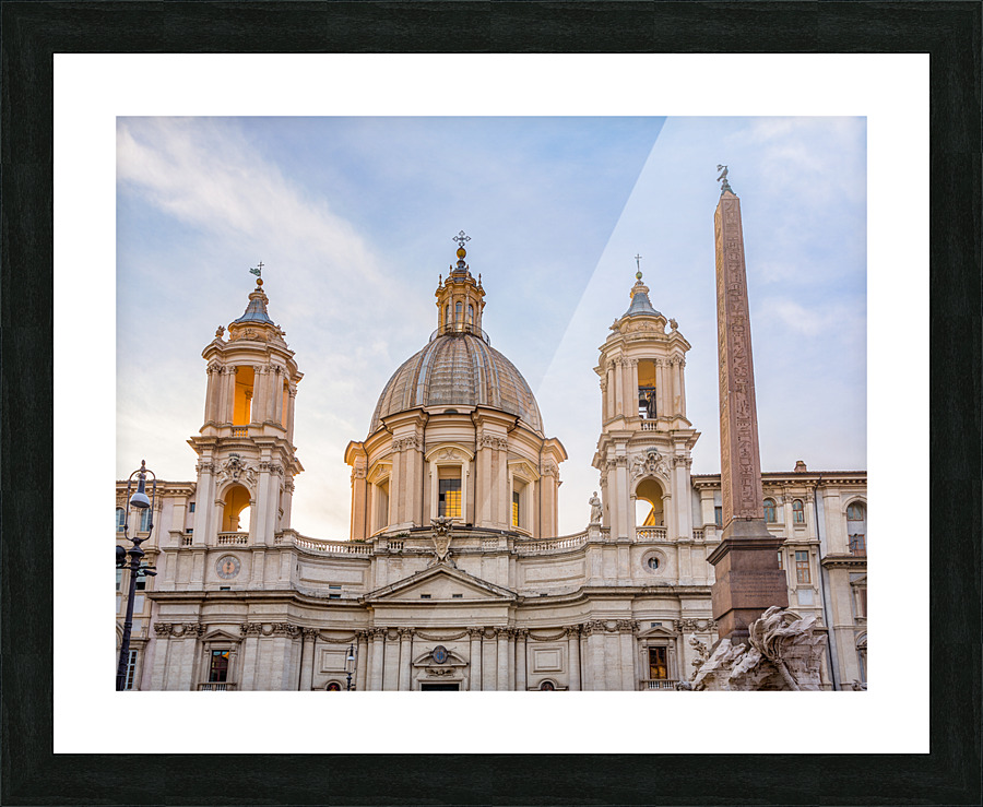 Dusk in famous Piazza Navona Picture Frame print