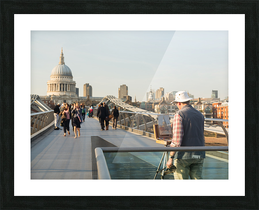 St Pauls Cathedral Church London Millenium Bridge Picture Frame print