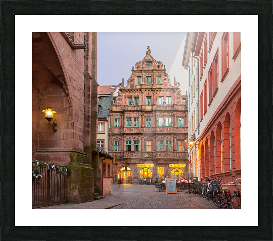 Ritter Hotel in old town of Heidelberg Germany  Framed Print Print