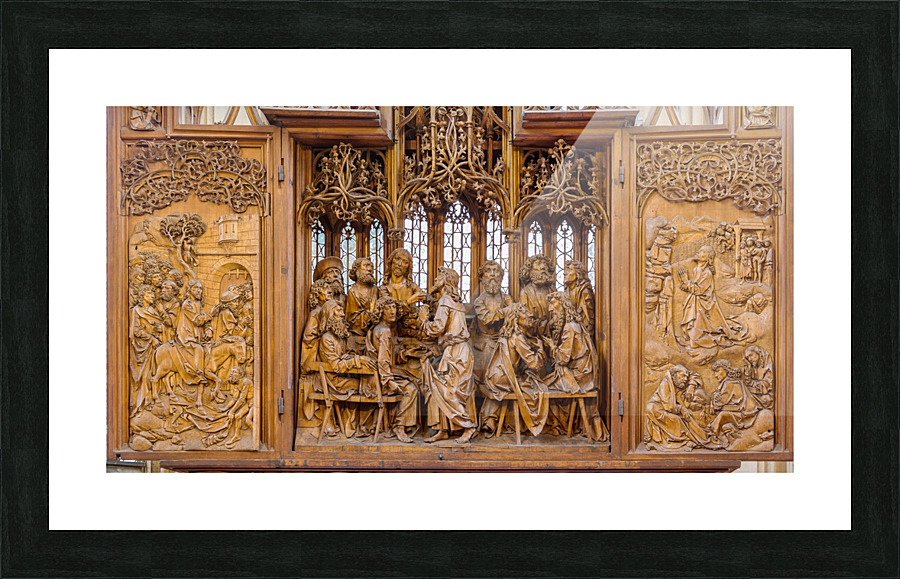 Atlar carving in Rothenburg ob der Tauber  Framed Print Print
