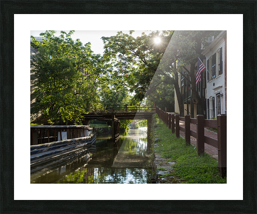 Wooden bridge on the old canal in Georgetown Washington DC  Framed Print Print