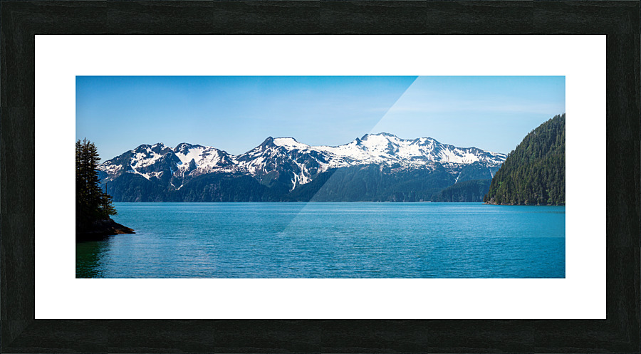 Panorama of mountains by Resurrection bay near Seward in Alaska  Framed Print Print