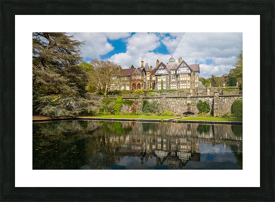 View of the manor house at Bodnant Gardens in North Wales Picture Frame print