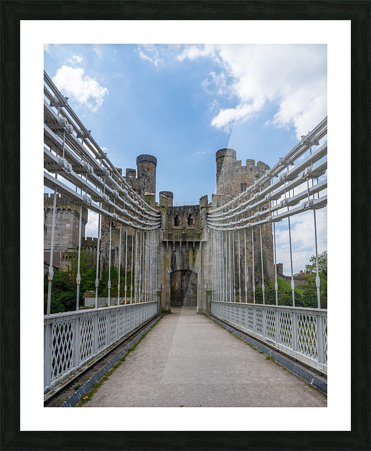 Thomas Telford suspension bridge to the Castle in Conwy  Framed Print Print