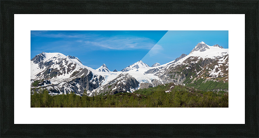 Panorama of Worthington Glacier near Thompson Pass Alaska  Framed Print Print