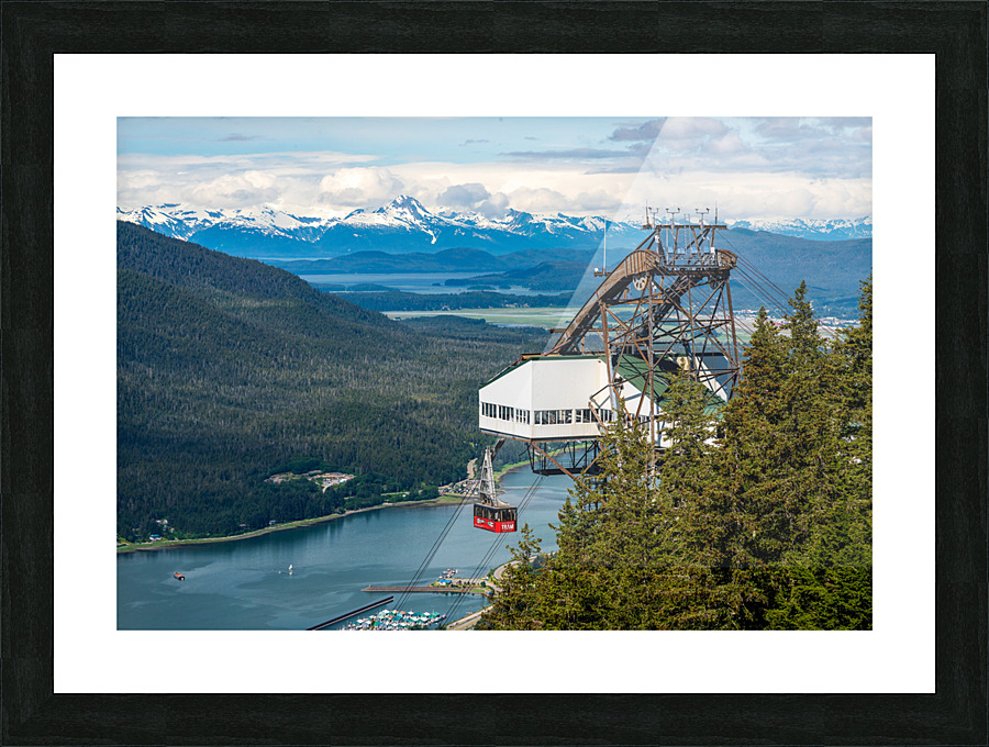GoldBelt tram suspended above the city of Juneau Alaska Frame print