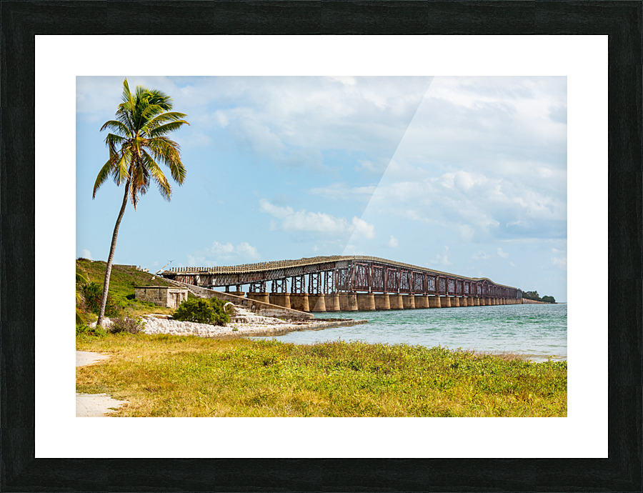 Florida Keys rail bridge and heritage trail Frame print