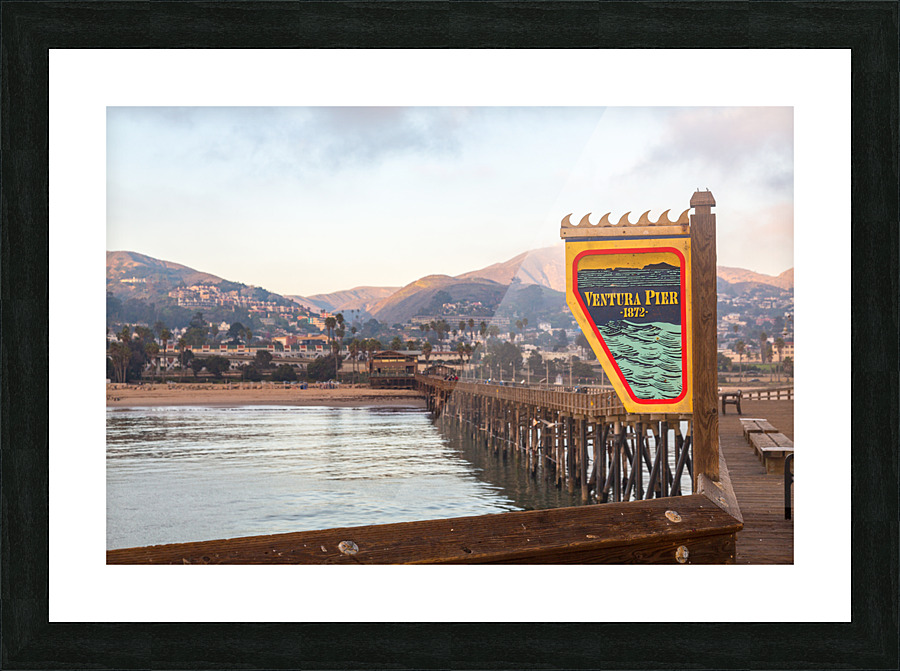 Sunset at dusk Ventura pier California Picture Frame print