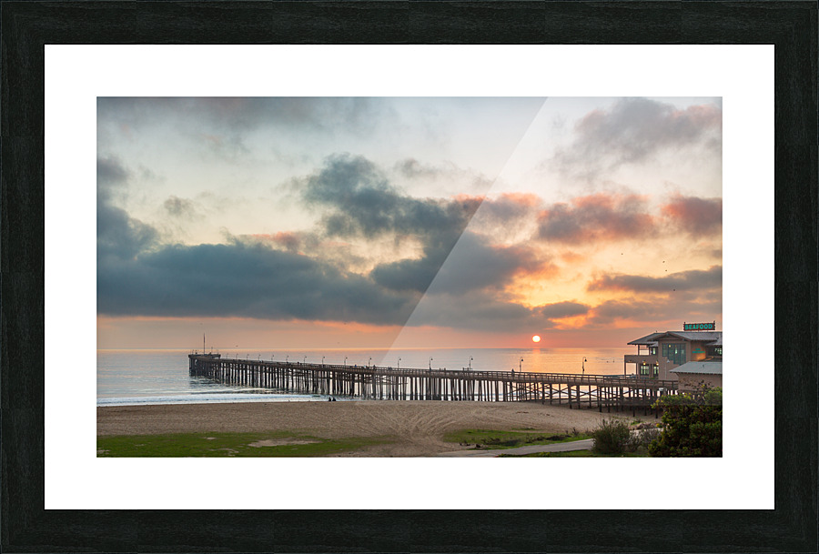 Sunset at dusk Ventura pier California Picture Frame print