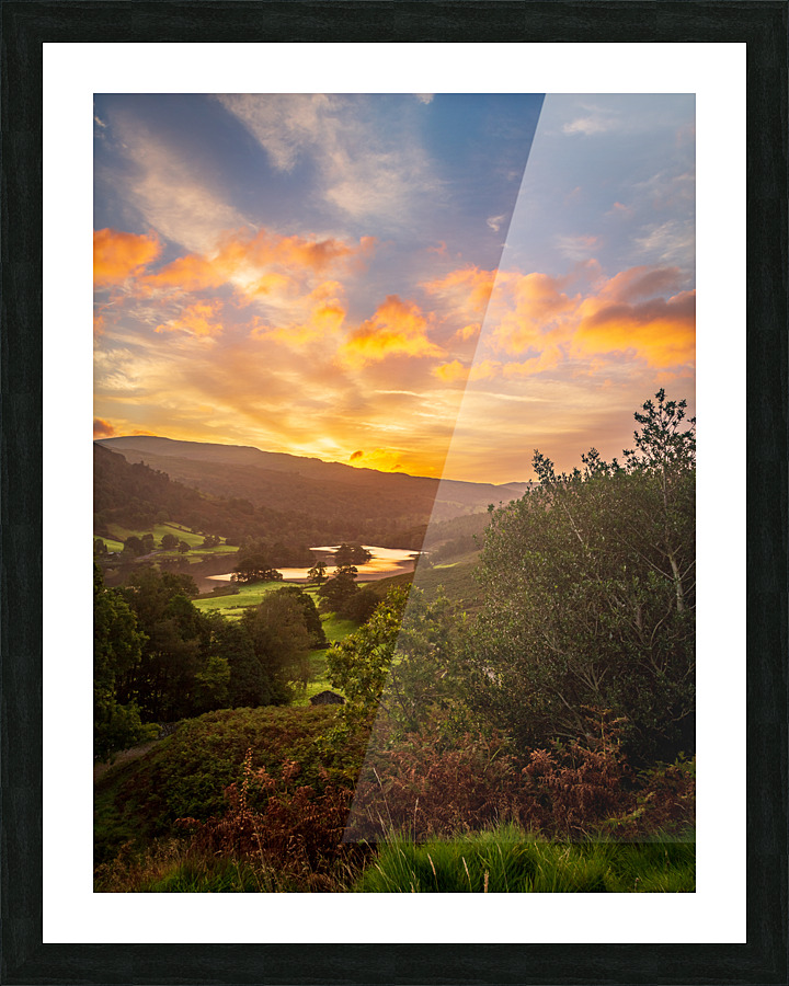 Sunrise over Rydal Water in Lake District  Framed Print Print