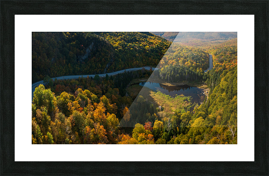 Aerial view of Appalachian Gap Road in Vermont  Framed Print Print
