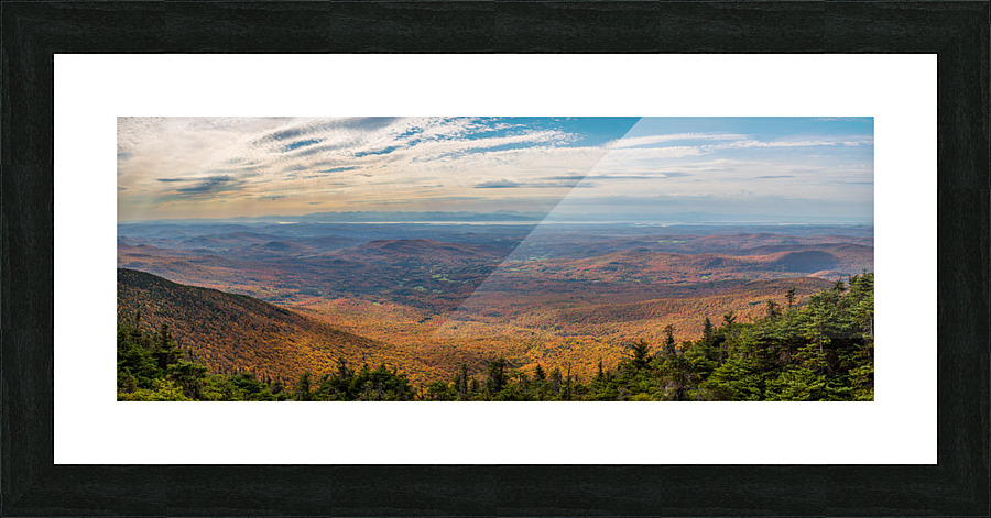 Panoramic view from Mt Mansfield in Vermont  Impression encadrée