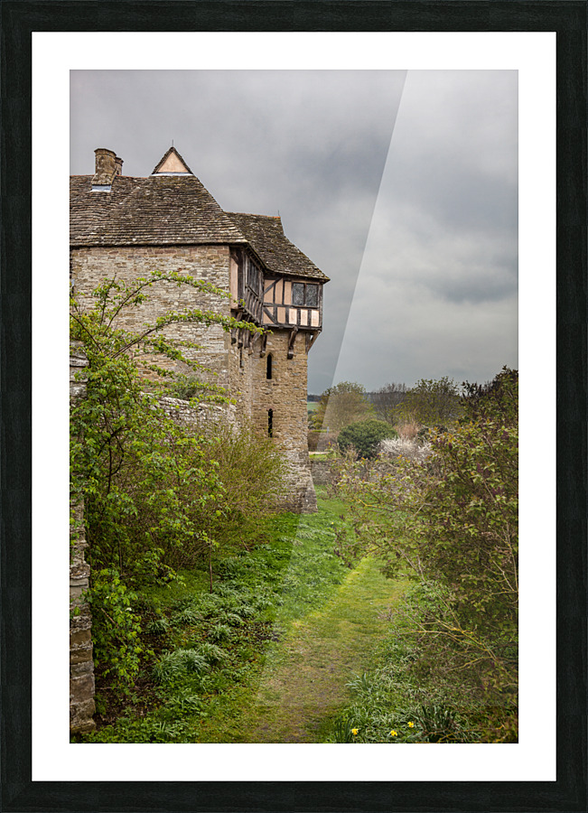 Stokesay Castle in Shropshire on cloudy day Picture Frame print