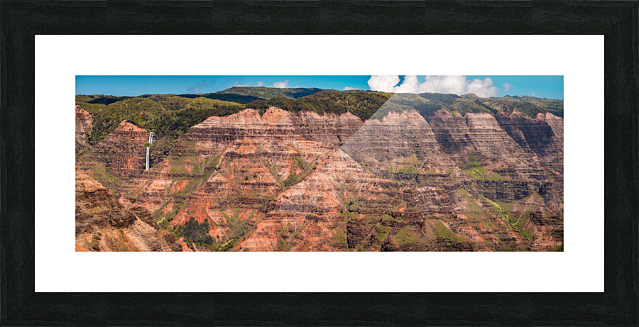 Panorama of the Waimea Canyon from the Waipoo Falls overlook on   Framed Print Print