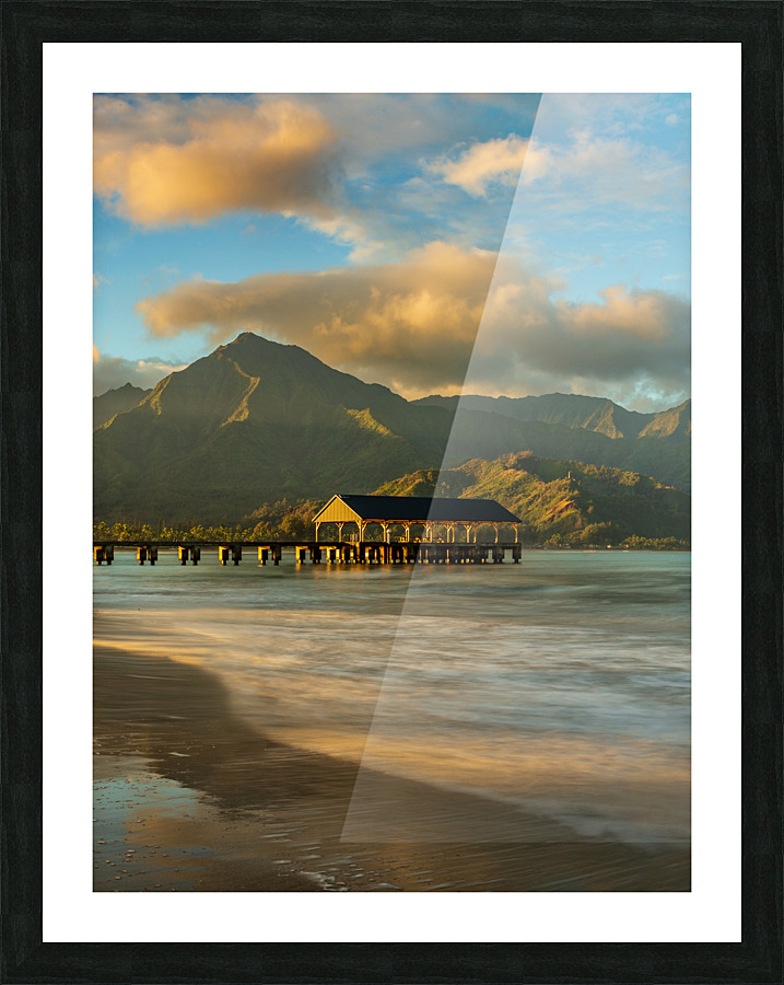 Sunrise over Hanalei Bay Kauai Hawaii  Framed Print Print