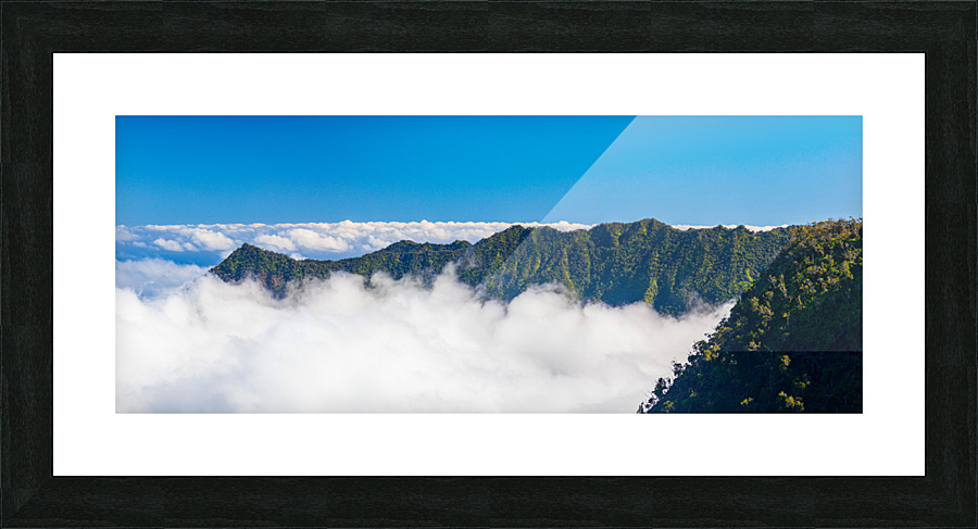 Wide panorama Kalalau Valley in Kauai  Impression encadrée