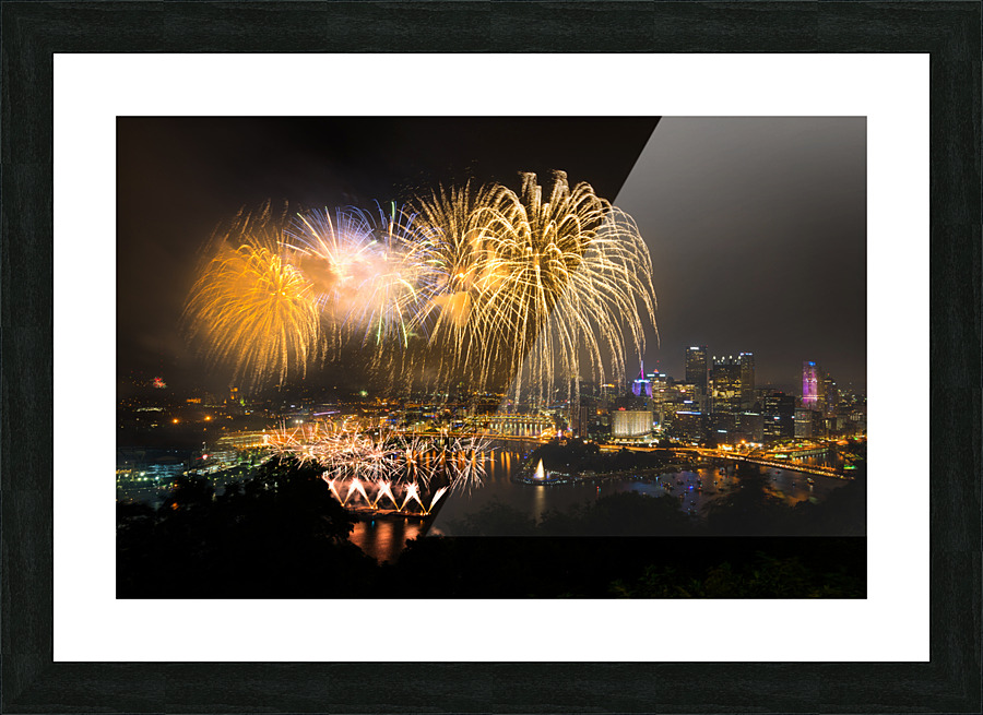 Fireworks over Pittsburgh for Independence Day Frame print