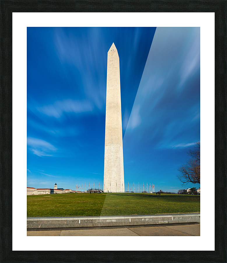 Wide angle view of Washington Monument  Framed Print Print