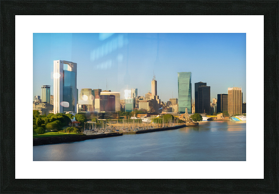 Colored pencil sketch of the city of Buenos Aires in Argentina Picture Frame print