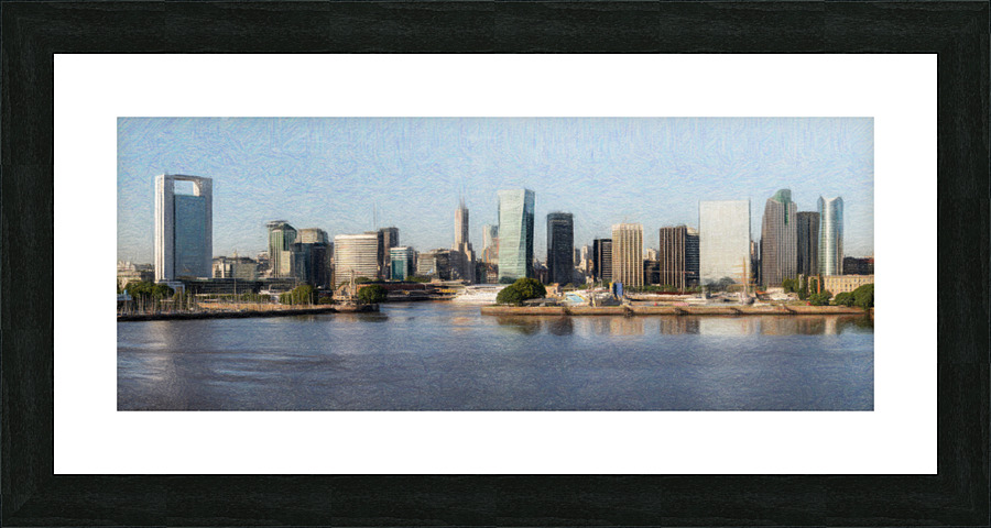 Colored pencil sketch of the city of Buenos Aires in Argentina  Framed Print Print