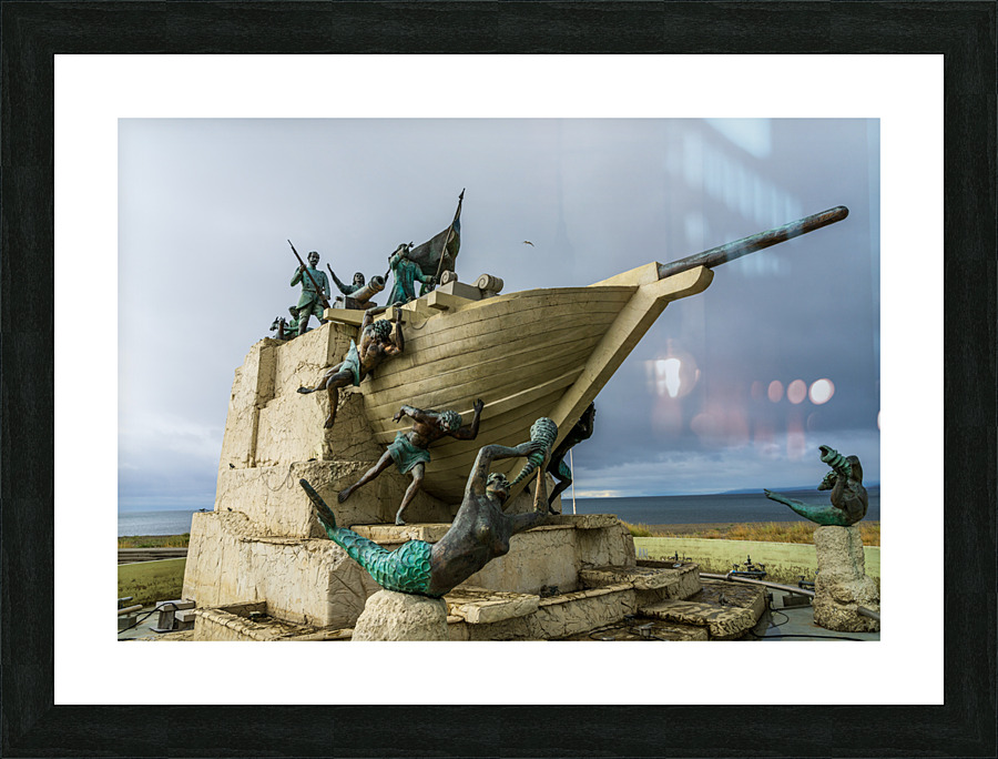 Mariners Monument to Magellan on seafront in Punta Arenas Chile  Framed Print Print