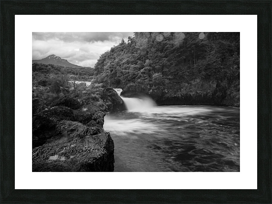 Petrohue falls and cascade by the Osorno volcano in Chile  Framed Print Print