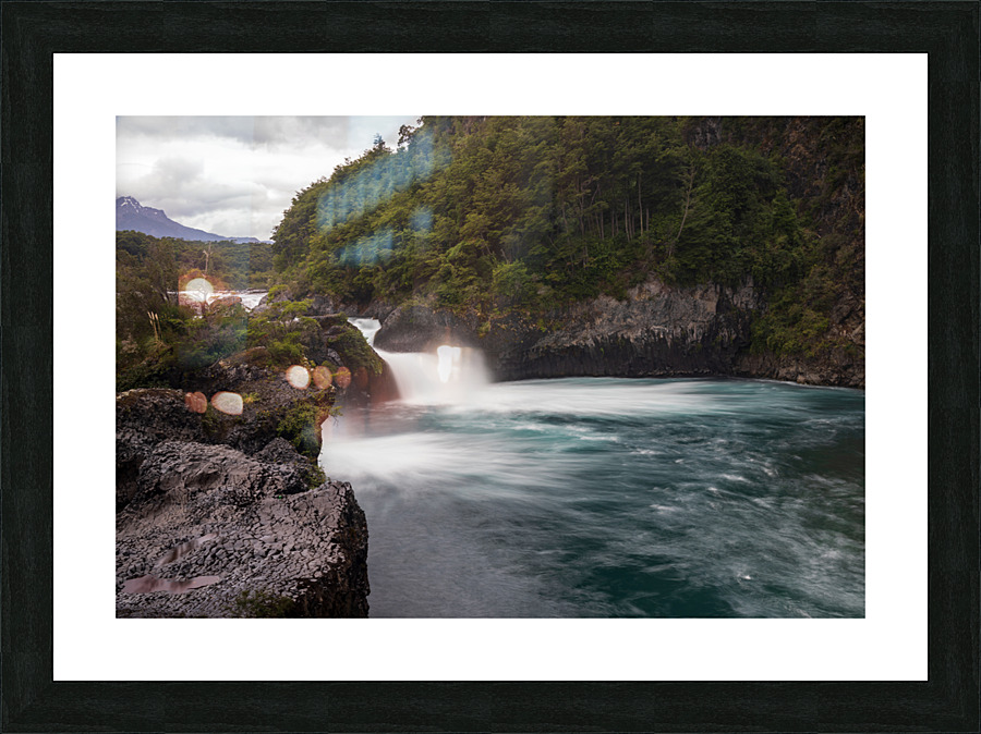 Petrohue falls and cascade by the Osorno volcano in Chile  Impression encadrée