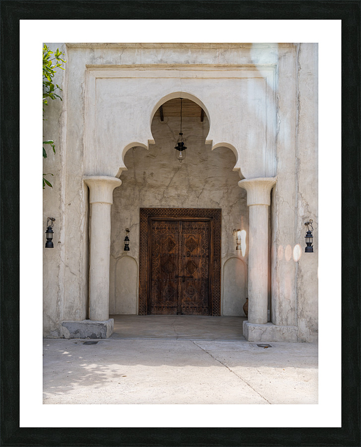 Ornate doorway to palace in Al Shindagha district and museum in   Framed Print Print