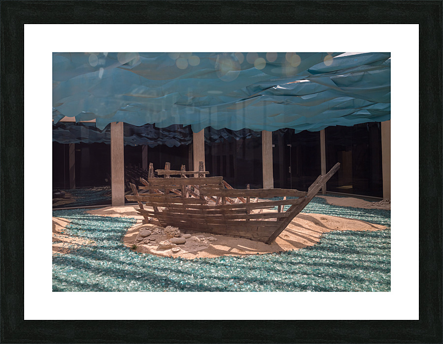 Dhow wreck in Al Shindagha district and museum in Dubai  Framed Print Print